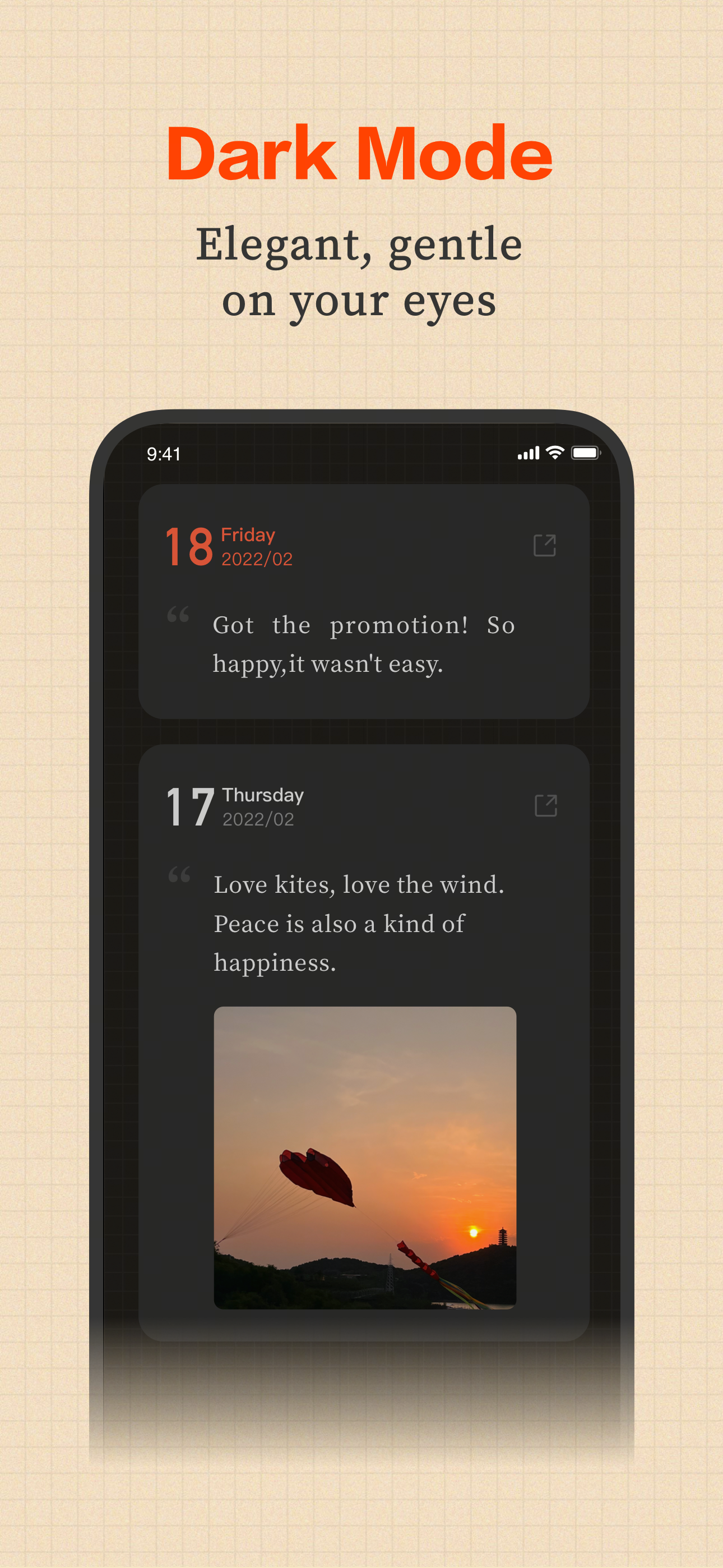 Good Happens dark mode screen